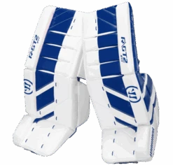 Warrior Ritual GT2 Intermediate Goalie Pads (w/ Knee Pads) -Bauer Sale Store warrior ritual gt2 intermediate goalie pads white blue